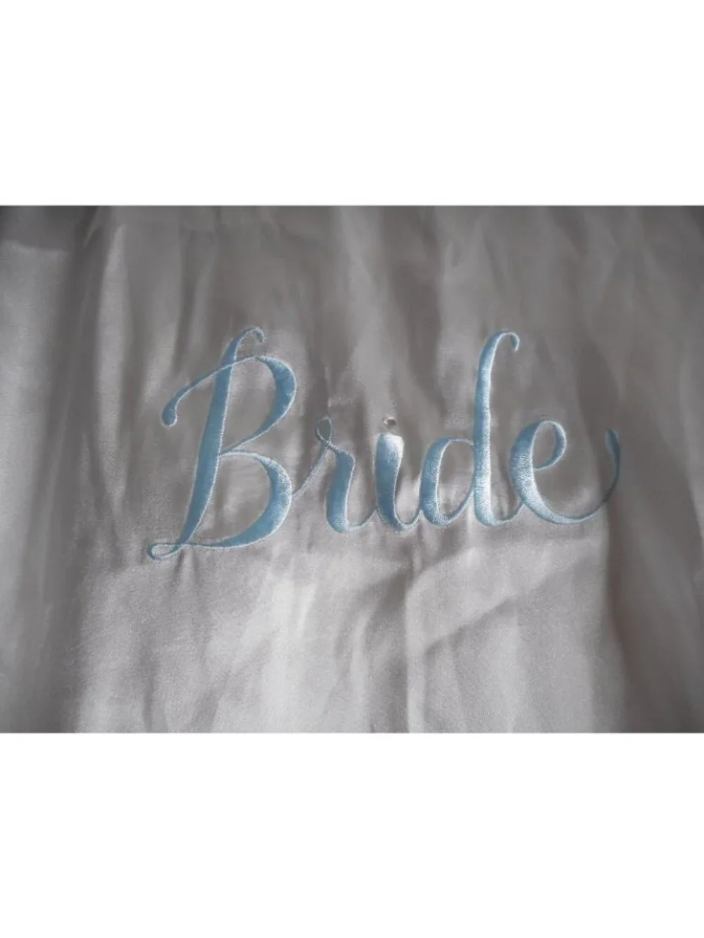 White Satiny Bride Robe Lingerie Sz M/L tie close - Picture 4 of 5
